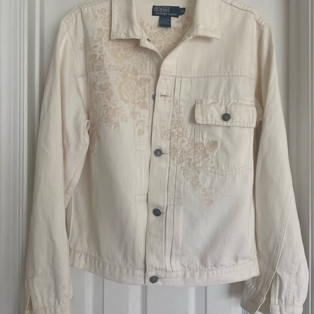 Ralph Lauren Cream Jean Jacket Timeless Style